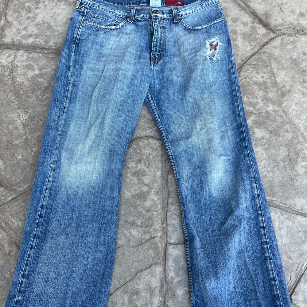 X2 JEANS BOOTCUT. CONDITION IS USED, LIGHTLY. SZ 36x30.
